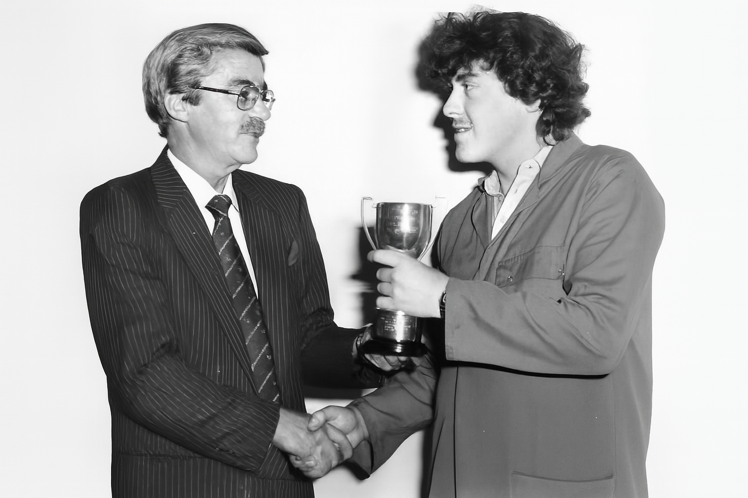 Mark Taylor receiving the Most Promising Apprentice Award at Rolls Royce